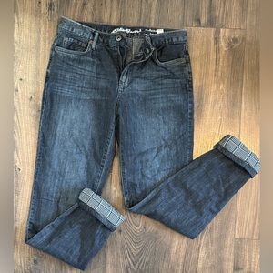 EUC Eddie Bauer Women’s Flannel Lined Boyfriend Jeans